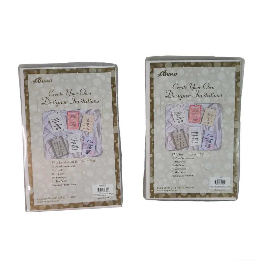 Create Your Own Designer Invitations with Overlays by AMPAD Set of 2 Boxes New